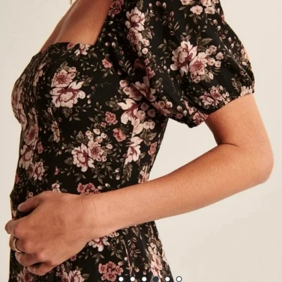 Abercrombie & Fitch Black Floral Mini Dress - Picture 4 of 7